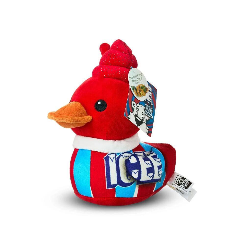 ICEE Fruit Punch Scented Red Duck Plush Medium NWT